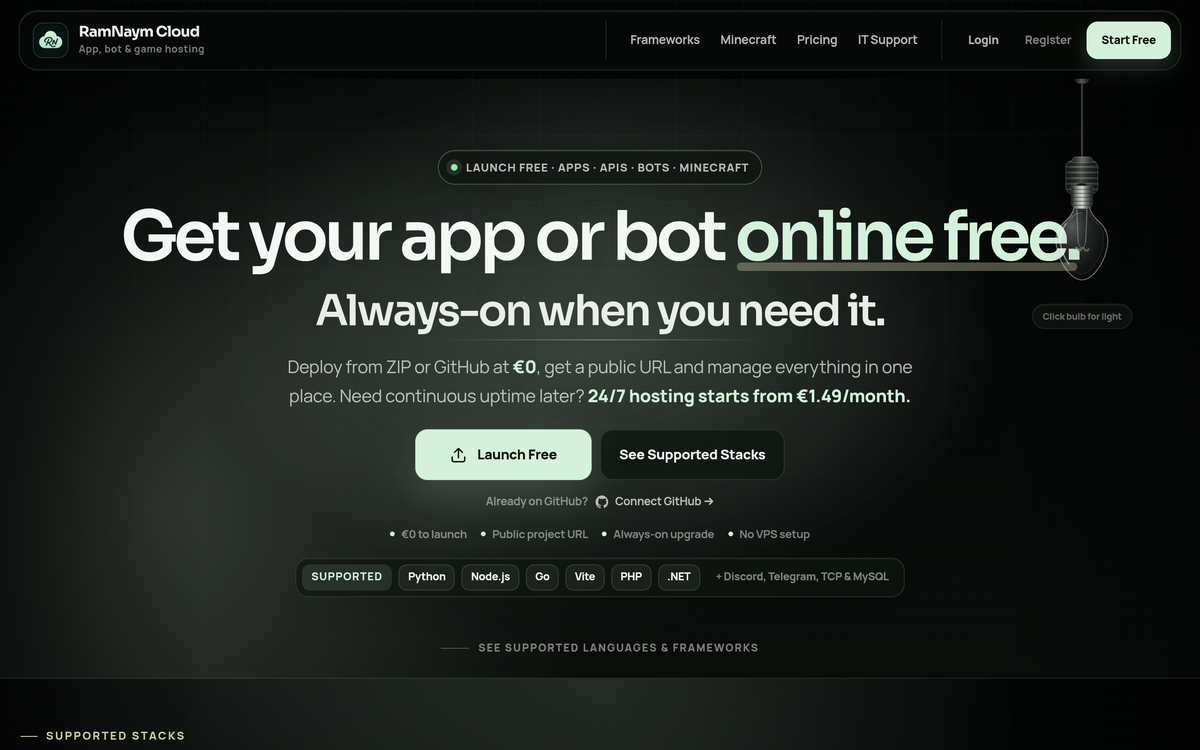 Screenshot of RamNaymCloud CheapHosting